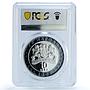 Bulgaria 10 leva Singer Nikolai Gyaurov Music PR69 PCGS gilded silver coin 2008