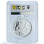 Bulgaria 10 leva Ivan Vazov National Theatre PR68 PCGS silver coin 2004