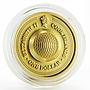 Cook Islands 1 dollar Gemstone Zodiac Signs Goat silver gilded coin 2003