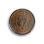 Mauritius 1 cent Colonial Coinage George VI KM-25 MS64 BN PCGS bronze coin 1949