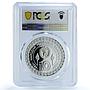 Bulgaria 10 leva Winter Olympic Games Downhill Skier PR68 PCGS silver coin 1984