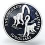 Cook Islands 50 dollars Wildlife Series Katta-Lemur silver coin 1992