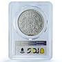 Belgium 5 francs Republic Coinage King Leopold II AU58 PCGS silver coin 1870