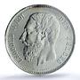 Belgium 5 francs Republic Coinage King Leopold II AU58 PCGS silver coin 1870