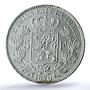 Belgium 5 francs Republic Coinage King Leopold II AU58 PCGS silver coin 1870