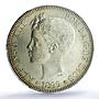 Spain 5 pesetas Regular Coinage Child Alfonso KM-707 MS63 PCGS silver coin 1899
