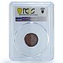 Spain 1/10 real Queen Isabella II Coinage Segovia KM-590 PCGS copper coin 1850