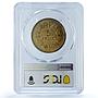France 5 francs Republic Coinage Laureate Head MS64 PCGS AlBronze coin 1946