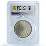 Mongolia 1 togrog Republic Regular Coinage KM-8 MS61 PCGS silver coin 1925