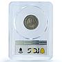 Belgium 10 centimes Leopold II Coinage Lion Arms KM-42 MS66 PCGS CuNi coin 1898