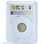 Netherlands East Indies 1/4 gulden Queen Wilhemina MS62 PCGS silver coin 1920