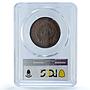 Argentina 2 centavos Republic Coinage Libertad KM-33 MS63 PCGS bronze coin 1893