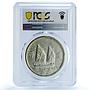 China 1 dollar Republic Junk Dollar Sun Yat Sen Ship AU PCGS silver coin 1934