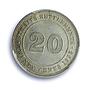 Straits Settlements 20 cents George V Round Top 3 KM-35b AU58 PCGS Ag coin 1935