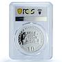Bulgaria 10 leva Natural Phenomenon Belogradchik Rocks PR69 PCGS Ag coin 2010