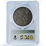 Belgium 5 francs Leopold II Coinage Position A KM-24 AU58 PCGS silver coin 1873