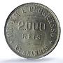 Brazil 2000 reis Regular Coinage Liberty Head KM-514 AU58 PCGS silver coin 1911