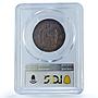 Spain 10 centimos King Alfonso XII Coinage OM KM-675 AU50 PCGS bronze coin 1878