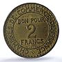 France 2 francs Mercury Commerce Chambers Coinage MS64 PCGS CuAl coin 1924