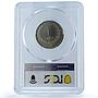 Turkey 1 lira Republic Coinage Crescent Star KM-883 MS64 PCGS silver coin 1947