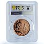 Bulgaria 2 leva Painter Dechko Uzunov Art PR69 PCGS copper coin 2009