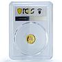 Bulgaria 5 leva Athens Olympic Games Pierre Coubertin PR68 PCGS gold coin 2002