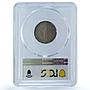 France Guadeloupe 50 centimes Colonial Coinage Arawak Man MS63 PCGS Ni coin 1921