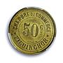 Senegal 50 centimes Ziguinchor Coinage Palm Tree MS64 PCGS brass coin 1921