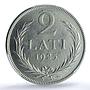 Latvia 2 lati Republic Regular Coinage KM-8 MS64 PCGS silver coin 1925