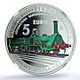 Spain 5 euros Ibero-American Railways KM-1489 Train PF 70 NGC silver coin 2020