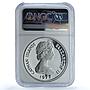 Cayman Islands 25 dollars Queen Mary I KM-16 PF 69 NGC silver coin 1977