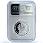 Transnistria 100 roubles Roe Deer KM-44 Wildlife Fauna PL70 NGC silver coin 2004