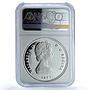Turks Caicos Islands 20 crowns Queen Victoria KM-14 PF 69 NGC silver coin 1977
