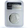 Bahrain 5 dinars Save the Children KM-23 UNICEF PF 69 NGC silver coin 1998