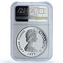 Cayman Islands 25 dollars Queen Mary II KM-18 PF 70 NGC silver coin 1977