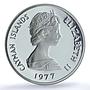 Cayman Islands 25 dollars Queen Mary II KM-18 PF 70 NGC silver coin 1977