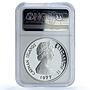 Cayman Islands 25 dollars Queen Elizabeth I KM-17 PF 69 NGC silver coin 1977