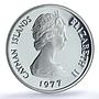 Cayman Islands 25 dollars Queen Elizabeth I KM-17 PF 69 NGC silver coin 1977