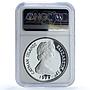 Cayman Islands 25 dollars Queen Anne KM-19 PF 69 NGC silver coin 1977