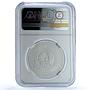 Kazakhstan 1 tenge Kokbori Sky Wolf Hologram MS 70 NGC silver coin 2025