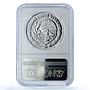 Mexico 5 pesos Lobo KM-627 Wildlife Fauna WWF Wolf PF 69 NGC silver coin 1998