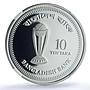 Bangladesh 10 taka Cricket World Cup KM-27 Sports PF 69 NGC silver coin 2011