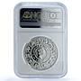 Niue 1 dollar Leo KM-499 Mucha Zodiac Signs Art Lion PF 70 NGC silver coin 2011
