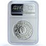 Niue 1 dollar Aquarius KM-505 Mucha Zodiac Signs Art PF 70 NGC silver coin 2010