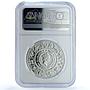 Niue 1 dollar Aries KM-495 Mucha Zodiac Signs Art PF 70 NGC silver coin 2011