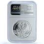 Poland 20 zlotych Pond Turtle Y#428 Wildlife Fauna PF 69 NGC silver coin 2002