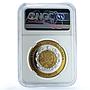 Guatemala 10 quetzales Quetzal RE X#2c.1 Bird Tower PF 67 NGC trimetal coin 1995