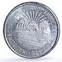 Mexico 5 pesos Opening Southern Railroad KM-466 Train silver coin 1950