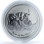 Australia 8 dollars Year Mouse Rat KM-1757 Lunar Series 2 5 oz silver coin 2008