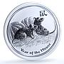 Australia 8 dollars Year Mouse Rat KM-1757 Lunar Series 2 5 oz silver coin 2008